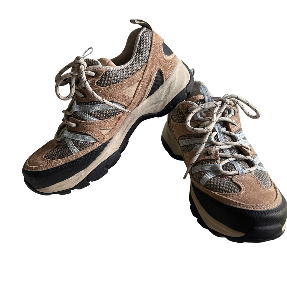Women's LL Bean Beige Mesh Suede Hiking / Athletic Sneakers